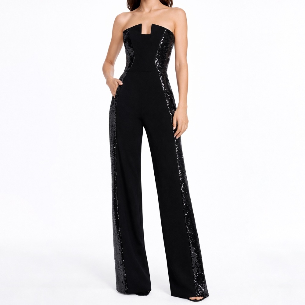 Black Halo - Lena Sequin‎ Color Block Jumpsuit